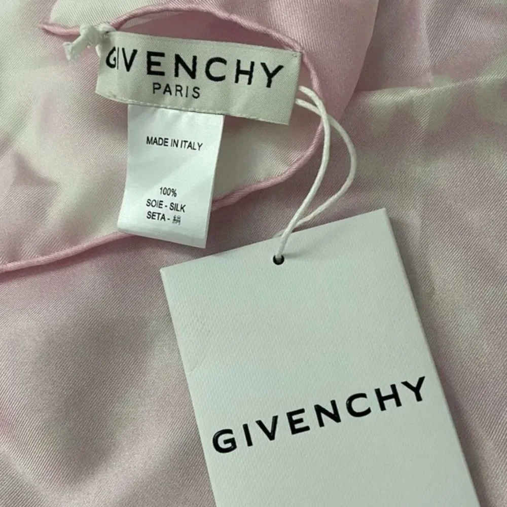 Givenchy Heart Logo Tie Dye Silk Scarf Pink